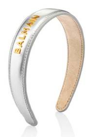 Balmain Leather Headband Large Silver, . .